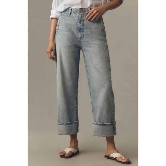 Anthropologie The Lonnie Cuffed High-Rise Crop Jeans by Pilcro 22W PLUS SIZE - Picture 3 of 4